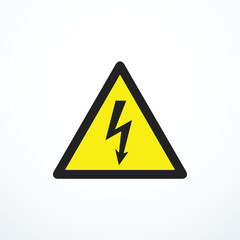 High voltage warning sign. Vector illustration