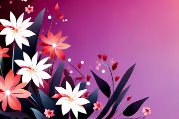 mothers day vector abstract background, no text written, blank copy space, floral border frame template 