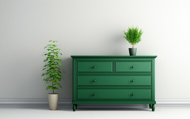 Green Dresser on Pure White