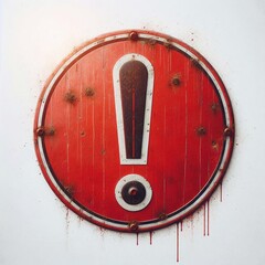 Exclamation metal board.. AI generated illustration