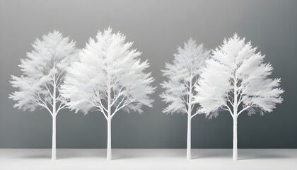 White Tree Background, Frost Veil, Majestic Alabaster Grove
