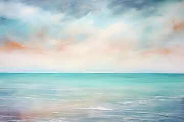 Fototapeta premium serene ocean serenity, abstract landscape art, painting background, wallpaper