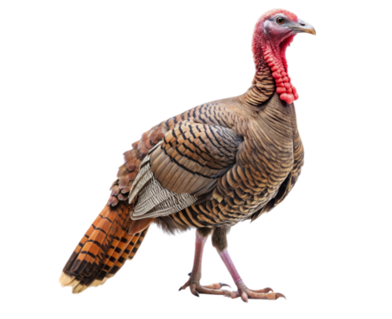 Female turkey with her plumage-