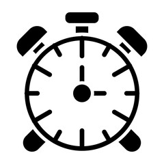 Alarm clock Vector Glyph Icon Design