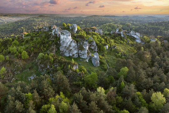 Zborow Mountain in the entire Krakow Czestochowa Upland, Poland