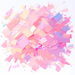 Striking Colorful Abstract Artwork in Pastel Pink and Blue with Transparent PNG Background