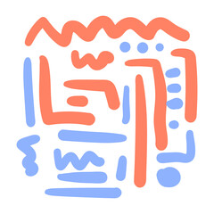 Fun colorful line doodle pattern. Creative minimalist style art background 