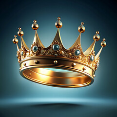 Realistic gold crown with diamonds
