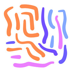 Fun colorful line doodle pattern. Creative minimalist style art background 