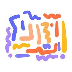 Fun colorful line doodle pattern. Creative minimalist style art background 