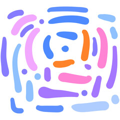 Fun colorful line doodle pattern. Creative minimalist style art background 