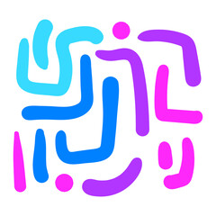 Fun colorful line doodle pattern. Creative minimalist style art background 