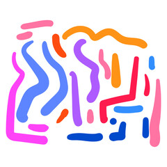 Fun colorful line doodle pattern. Creative minimalist style art background 