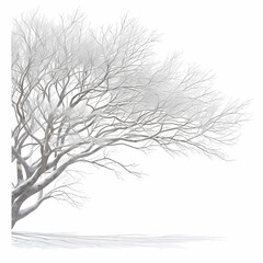 Silhouetted Winter Branches on a Transparent Background