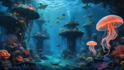 A Photorealistic Enchanted Underwater Kingdom Wit