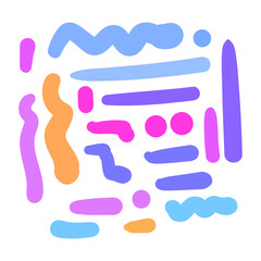Fun colorful line doodle pattern. Creative minimalist style art background 
