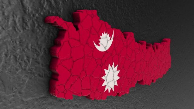 Nepal map 3d. 3d map of Nepal.