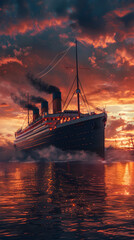 Herald of a New Age: RMS Titanic Embarking on its Maiden Voyage