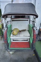 Pedicab or BECAK, its traditional public transportation three wheels bike, still use in Java...