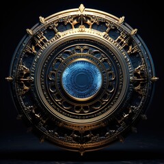 Fototapeta premium Ornate antique clock face with intricate gold detailing
