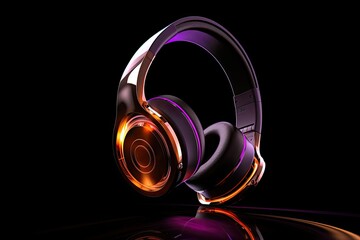 Futuristic gaming headphones with vibrant lighting