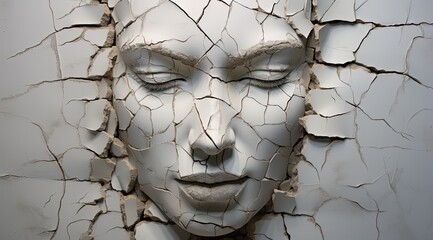 cracked face abstract art