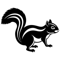 Obraz premium Indian Palm Squirrel Vector Silhouette: Capturing the Essence of Nature in Digital Art