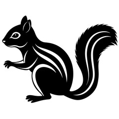 Indian Palm Squirrel Vector Silhouette: Capturing the Essence of Nature in Digital Art