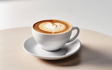 Latte Coffee on White