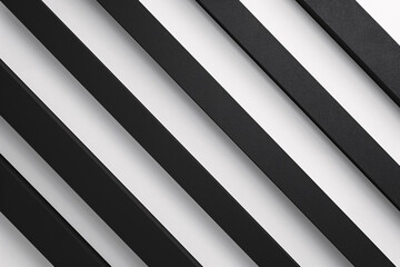 Obraz premium Abstract black and white stripes in a diagonal pattern