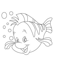 Fish coloring page for kids and adults