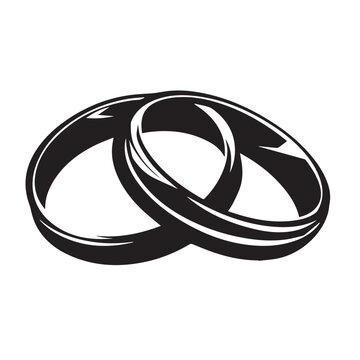 recommend clip art: Wedding rings in cartoon, doodle style. Image for t-shirt, web, mobile apps and ui. Isolated 2d vector illustration in logo, icon, sketch style, Eps 10. AI Generative
