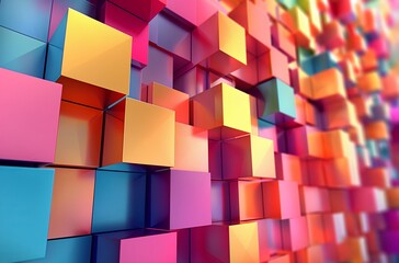 Colorful abstract geometric cubes