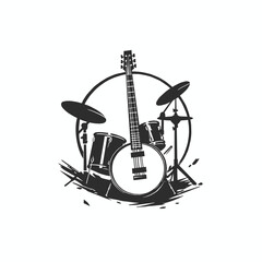 Naklejka premium A vector logo for a music band is a dynamic and visual emblem that represents the identity of the group.