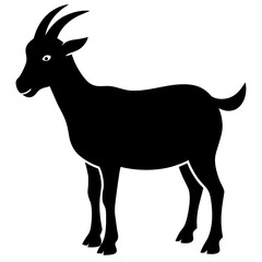 Graceful Goat Vector Silhouette: Capture Nature's Elegance