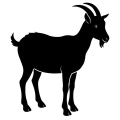 Graceful Goat Vector Silhouette: Capture Nature's Elegance