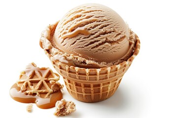 Three Scoops of Ice Cream in a Waffle Cone