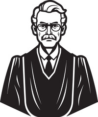 Courtroom Judge Symbol Judge Vector Illustration Law and Order Icon Court Judge Vector Art