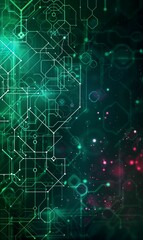 Obraz premium abstract green technology background, network and connections concept