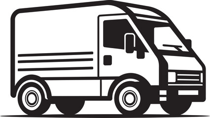 Bold Delivery Van Vector Illustration for Urban Deliveries Contemporary Delivery Van Vector Graphic for Efficient Dispatch