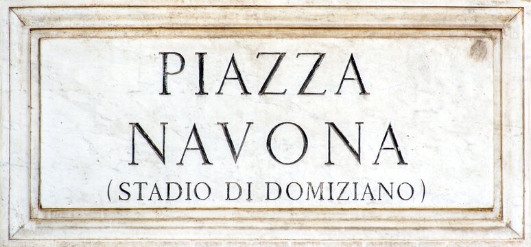 Fototapeta Navona Square street sign in Rome, Italy