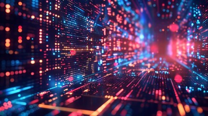 Fototapeta premium Digital background for tech, AI, data, audio and graphics