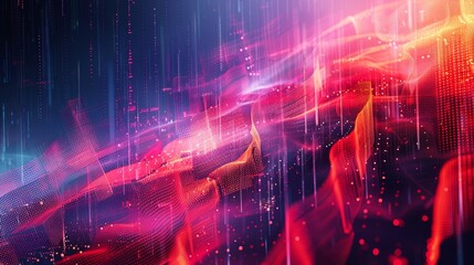 Fototapeta premium Digital background for tech, AI, data, audio and graphics