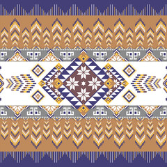 Tribal striped seamless pattern, traditional american aztec, Motif ethnic design, navajo, boho for textile design, making clothes, accessories, decorative paper, wrapping on brown background