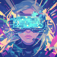 The Future of Technology - A Young Woman Immersed in Virtual Reality