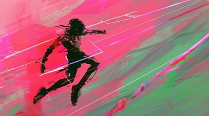 A dancer is doing an element with a jump. People's activity. Design for sports. Digital art with street graffiti style. Illustration for cover, card, interior design, poster, brochure or presentation.