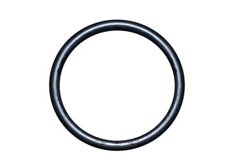 A circle made of metal bar - on isolated transparent background.