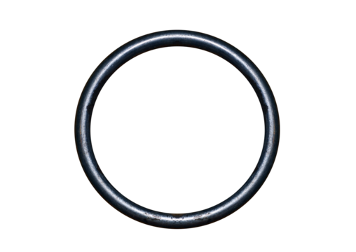 A circle made of metal bar - on isolated transparent background.