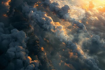 Dramatic Stormy Sunset Sky with Turbulent Clouds and Glowing Atmospheric Lighting