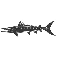 Silhouette Barracuda animal black color only